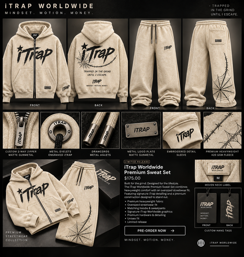 iTrap Worldwide Cream Premium Sweat Suit