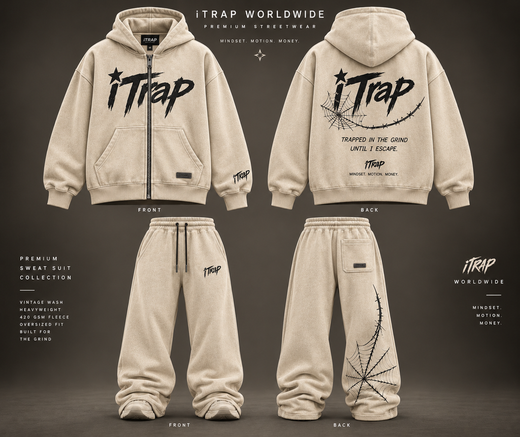 iTrap Worldwide Cream Premium Sweat Suit