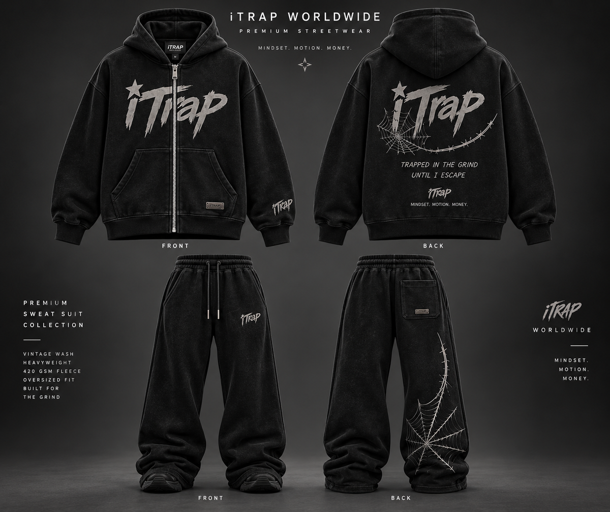iTrap Worldwide Black Premium Sweat Suit